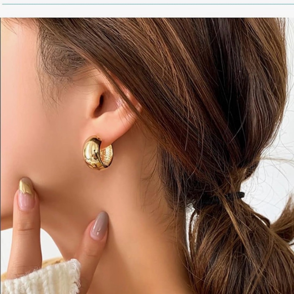 Chunky Gold Hoops 0.8 inch